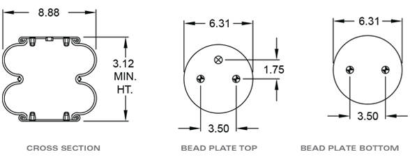 NAVISTAR 554783C1 Air Spring CROSS REFERENCE