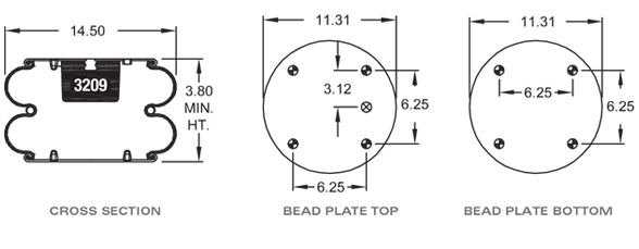 NAVISTAR 554798C1 Air Spring CROSS REFERENCE