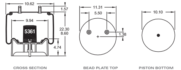 HENDRICKSON S23748 Air Spring CROSS REFERENCE