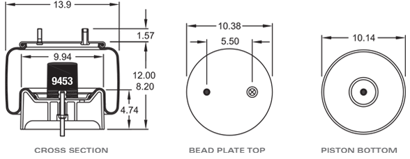 HENDRICKSON S29892 Air Spring CROSS REFERENCE