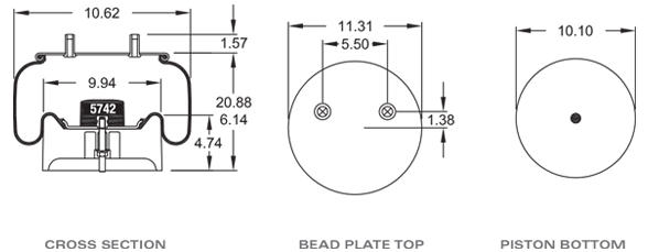 HENDRICKSON S25873 Air Spring CROSS REFERENCE