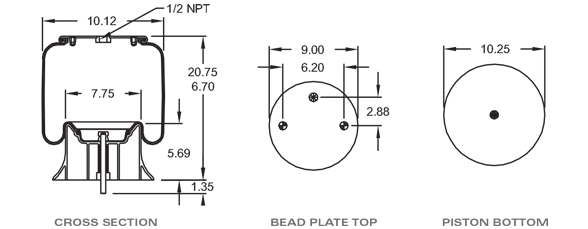 GOODYEAR 1R12907 Air Spring CROSS REFERENCE