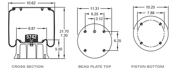 HENDRICKSON S13045 Air Spring CROSS REFERENCE