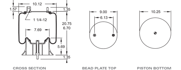 DAYTON PARTS 3529194 Air Spring CROSS REFERENCE