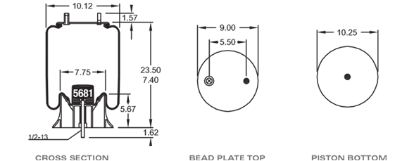 WATSON & CHALIN AS01631G Air Spring CROSS REFERENCE