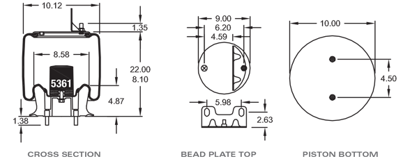 HENDRICKSON 504051 Air Spring CROSS REFERENCE