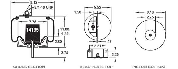 KENWORTH K30319 Air Spring CROSS REFERENCE