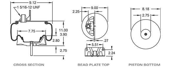 GOODYEAR 1R11280 Air Spring CROSS REFERENCE