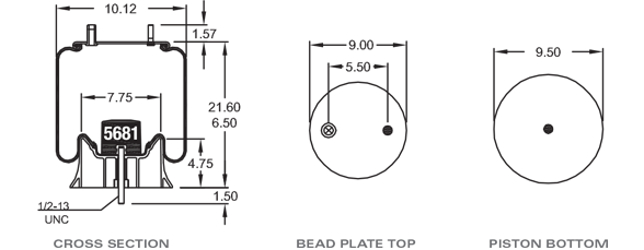 GOODYEAR 1R12502 Air Spring CROSS REFERENCE