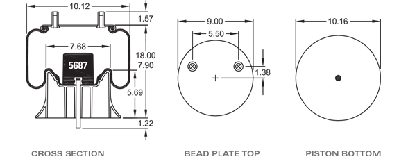 HENDRICKSON S29928 Air Spring CROSS REFERENCE